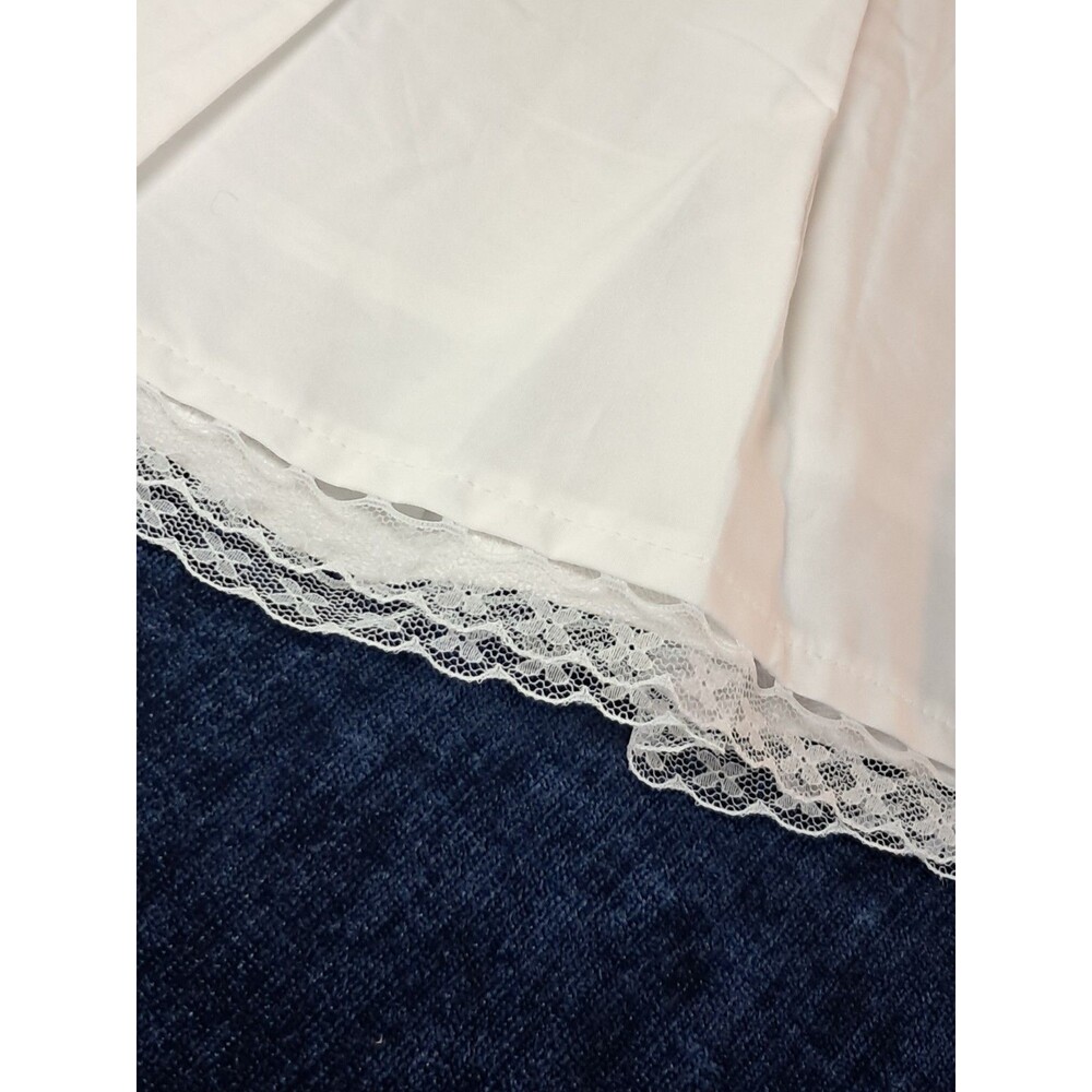 J.Crew Pleated Tie Waist Mini Skirt White Lace Trim Full Skirt CK531 Size S NWT - Picture 6 of 9